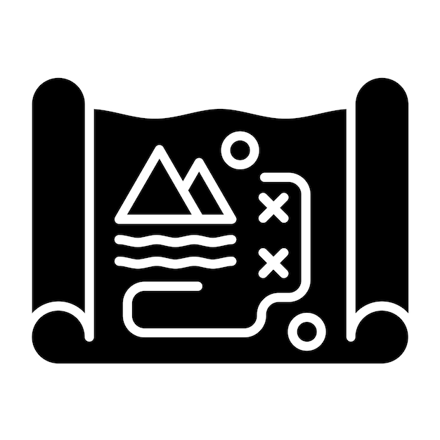 Diseño vectorial Estilo del icono del mapa del tesoro