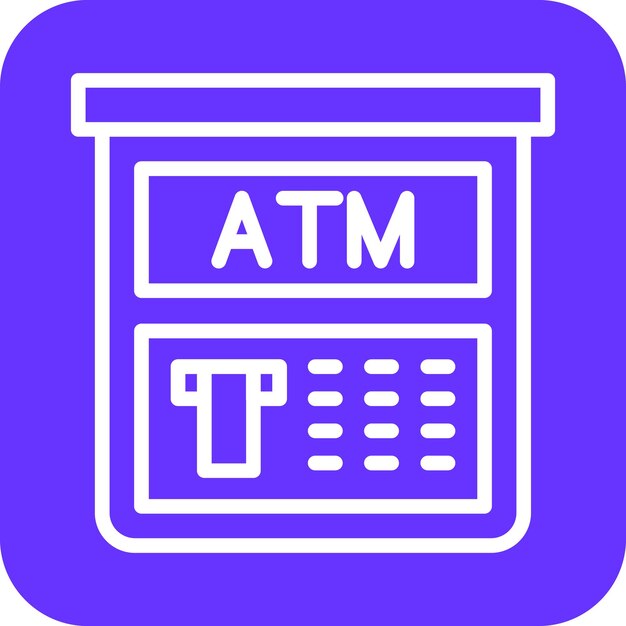 Diseño vectorial del estilo del icono de la máquina ATM