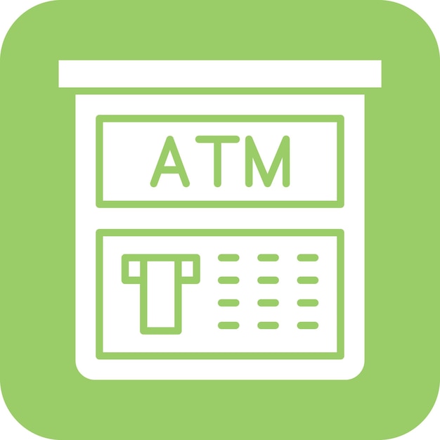 Diseño vectorial del estilo del icono de la máquina atm