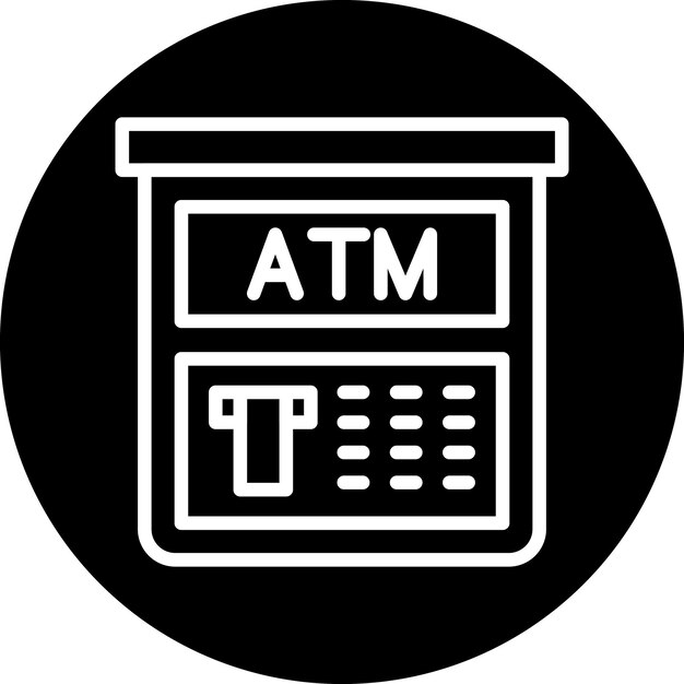 Diseño vectorial del estilo del icono de la máquina ATM