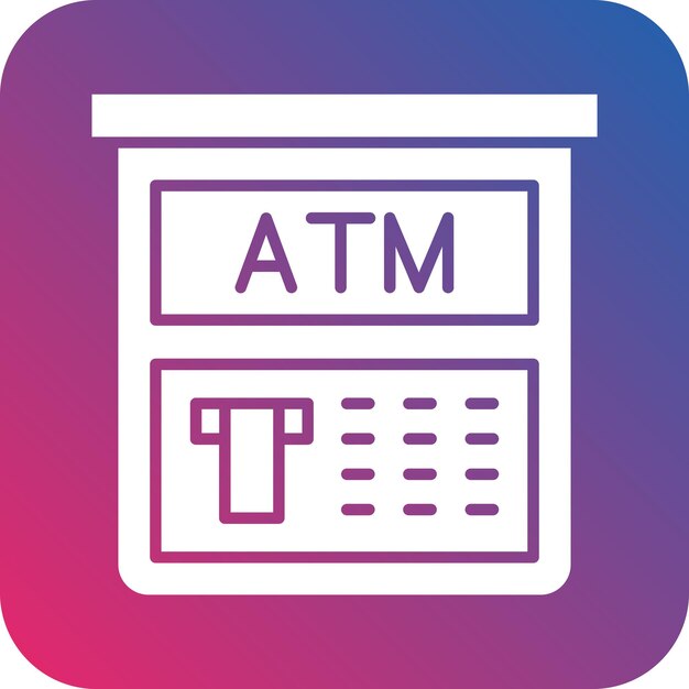 Diseño vectorial del estilo del icono de la máquina ATM