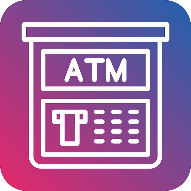 Diseño vectorial del estilo del icono de la máquina ATM