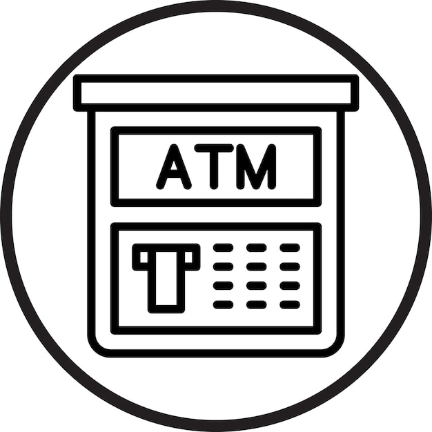 Diseño vectorial del estilo del icono de la máquina ATM