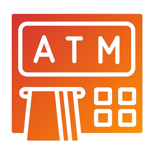 Diseño vectorial del estilo del icono de la máquina ATM