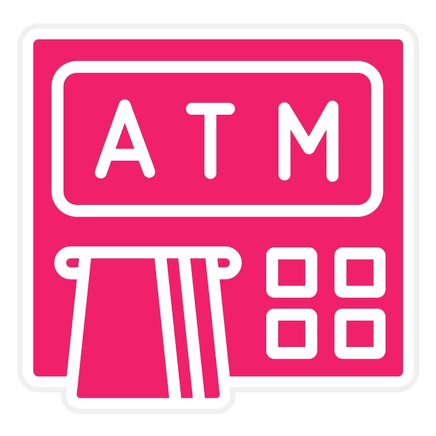 Diseño vectorial del estilo del icono de la máquina ATM