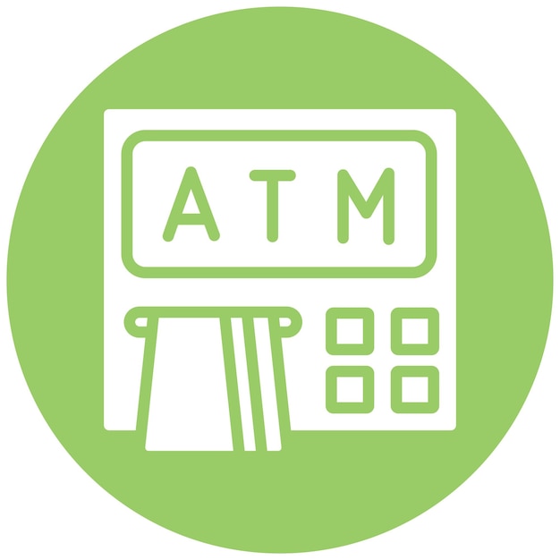 Diseño vectorial del estilo del icono de la máquina ATM