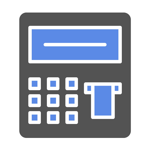Diseño vectorial del estilo del icono de la máquina ATM