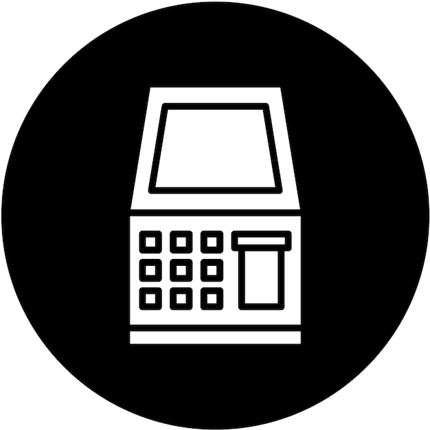 Diseño vectorial del estilo del icono de la máquina ATM