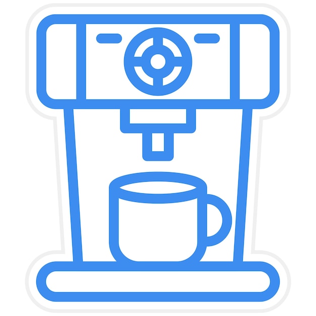 Diseño vectorial del estilo del icono de la máquina de café