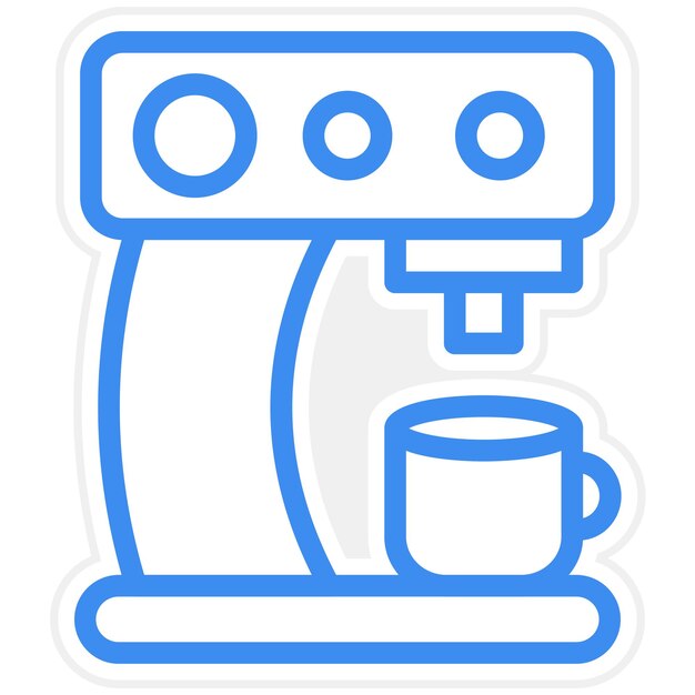 Diseño vectorial del estilo del icono de la máquina de café