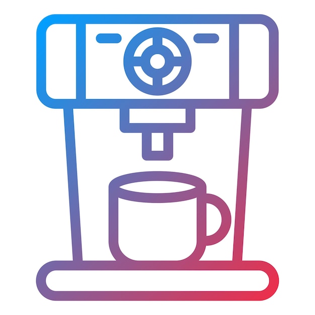 Diseño vectorial del estilo del icono de la máquina de café