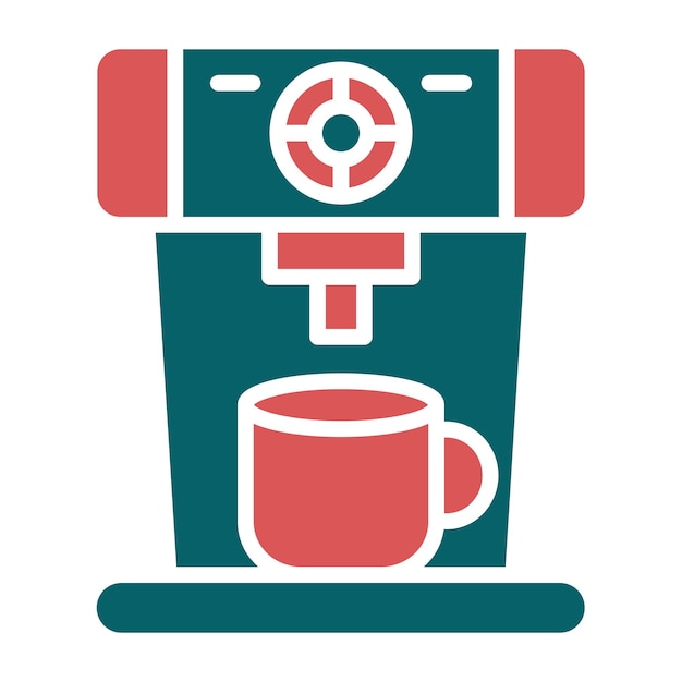 Diseño vectorial del estilo del icono de la máquina de café