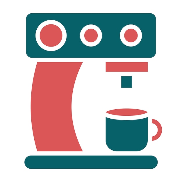 Diseño vectorial del estilo del icono de la máquina de café
