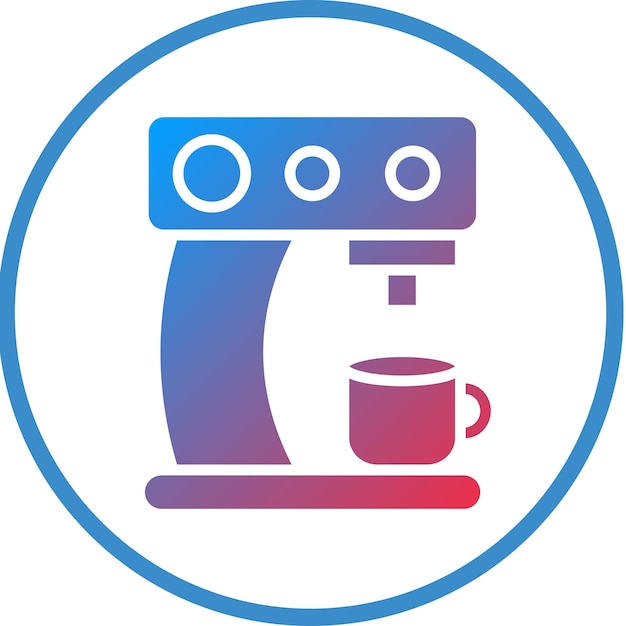 Diseño vectorial del estilo del icono de la máquina de café