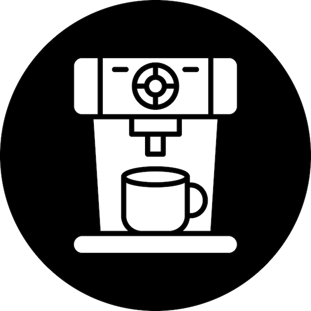 Diseño vectorial del estilo del icono de la máquina de café