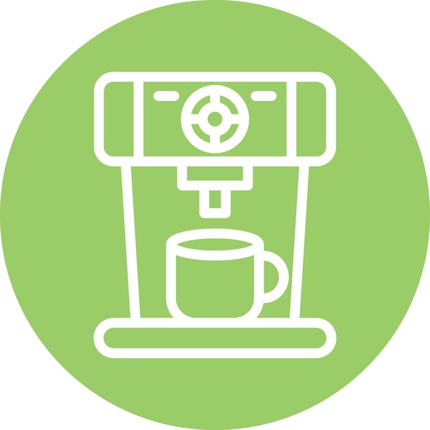 Diseño vectorial del estilo del icono de la máquina de café