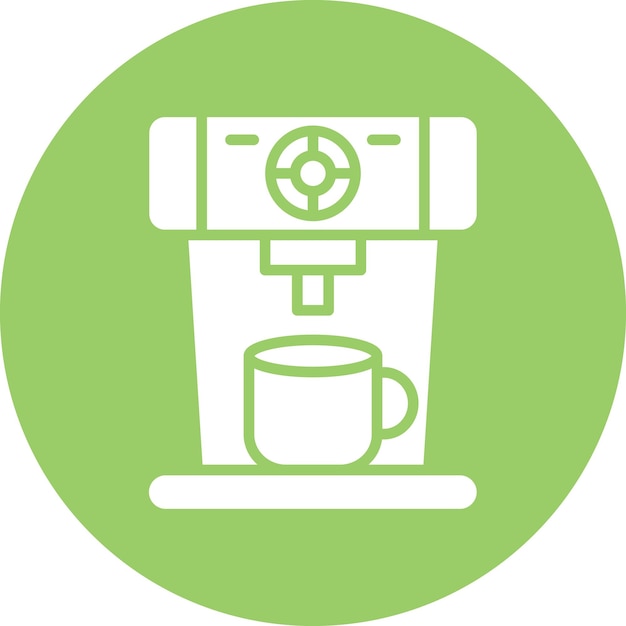 Diseño vectorial del estilo del icono de la máquina de café