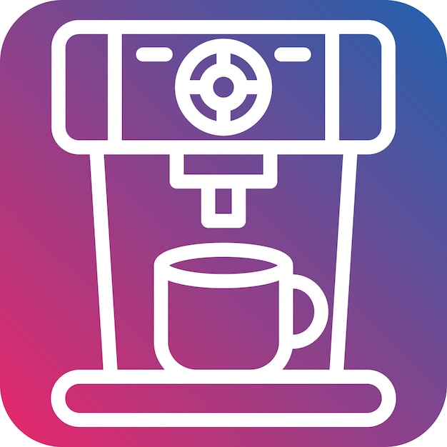 Diseño vectorial del estilo del icono de la máquina de café