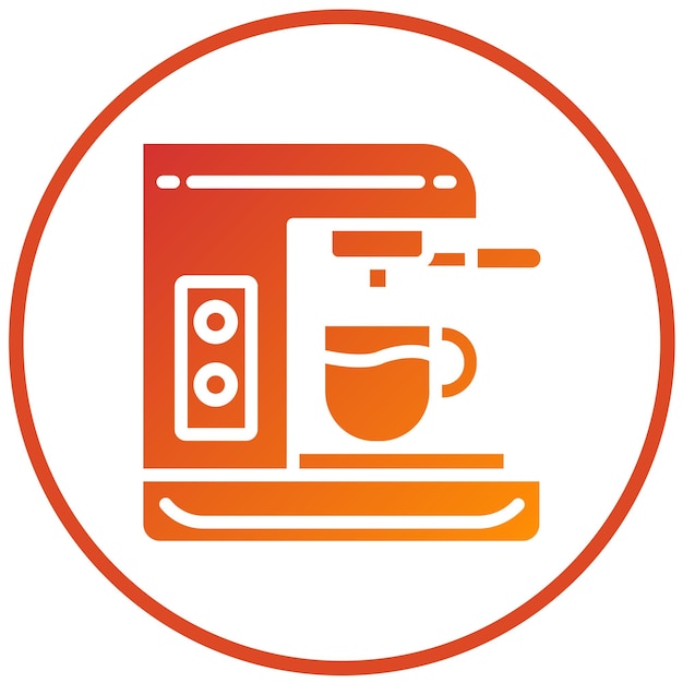 Diseño vectorial del estilo del icono de la máquina de café