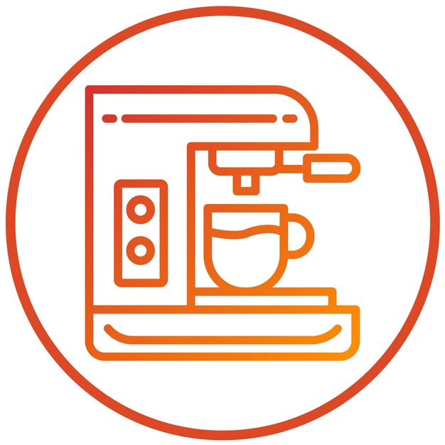 Diseño vectorial del estilo del icono de la máquina de café