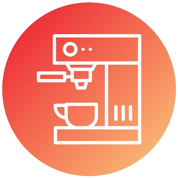 Diseño vectorial del estilo del icono de la máquina de café