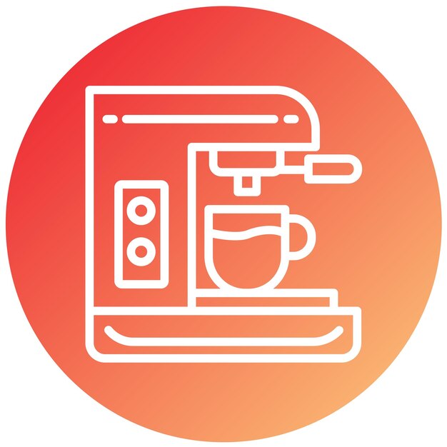 Diseño vectorial del estilo del icono de la máquina de café
