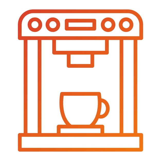 Diseño vectorial del estilo del icono de la máquina de café