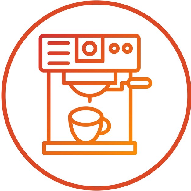 Diseño vectorial del estilo del icono de la máquina de café