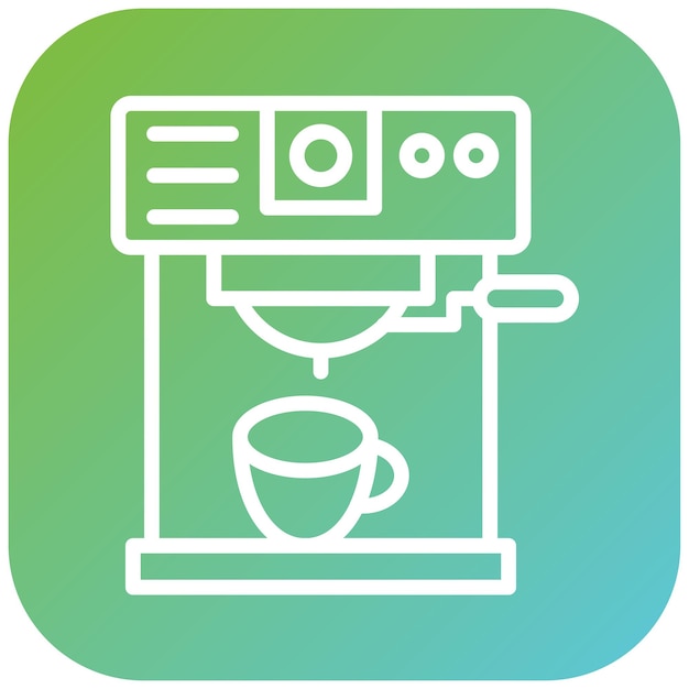 Diseño vectorial del estilo del icono de la máquina de café