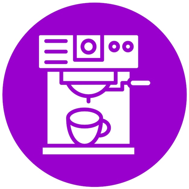Diseño vectorial del estilo del icono de la máquina de café