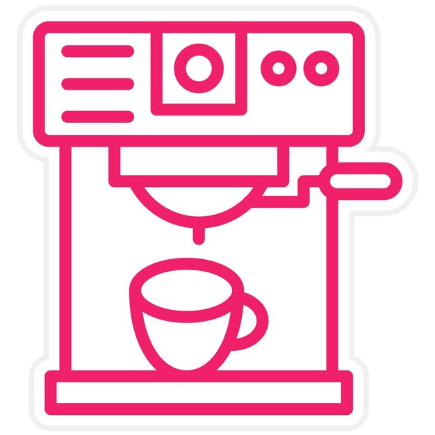 Diseño vectorial del estilo del icono de la máquina de café