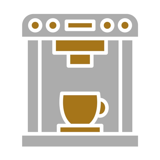 Diseño vectorial del estilo del icono de la máquina de café