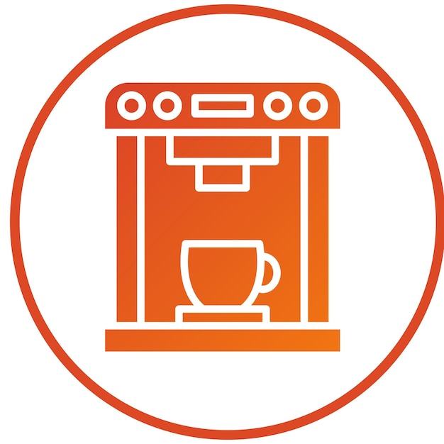 Diseño vectorial del estilo del icono de la máquina de café