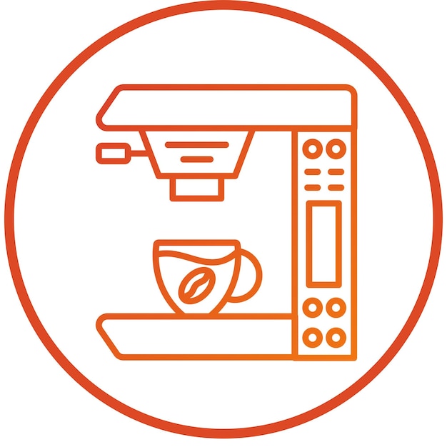 Diseño vectorial del estilo del icono de la máquina de café
