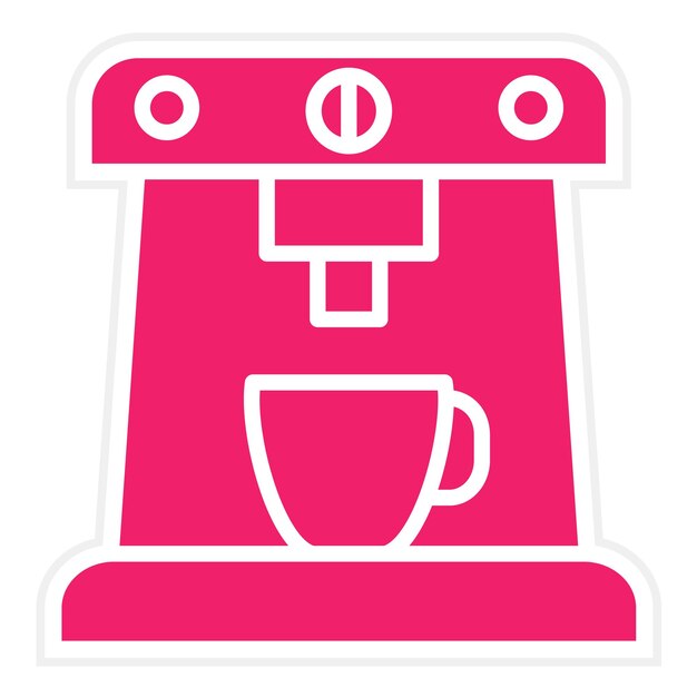 Diseño vectorial del estilo del icono de la máquina de café