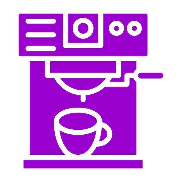 Diseño vectorial del estilo del icono de la máquina de café