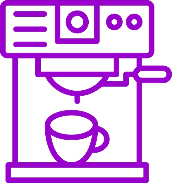 Diseño vectorial del estilo del icono de la máquina de café
