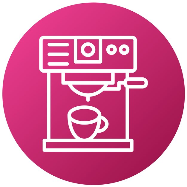 Diseño vectorial del estilo del icono de la máquina de café