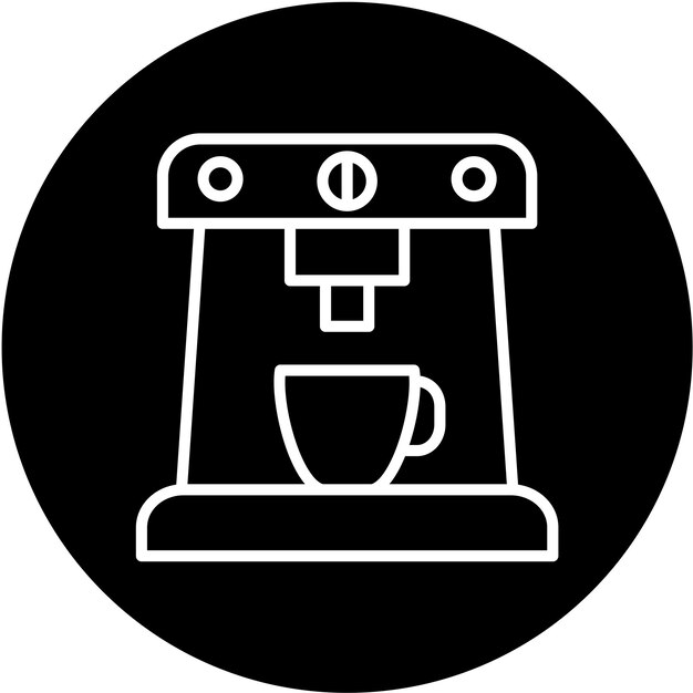 Diseño vectorial del estilo del icono de la máquina de café