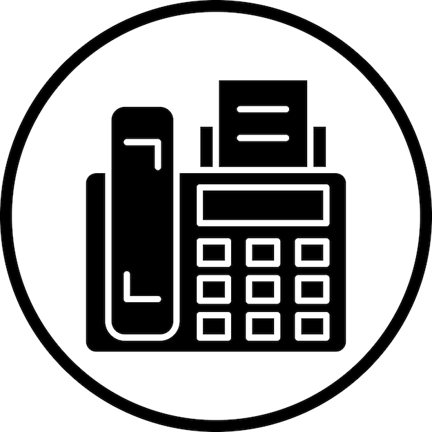 Diseño vectorial del estilo del icono de la máquina de fax