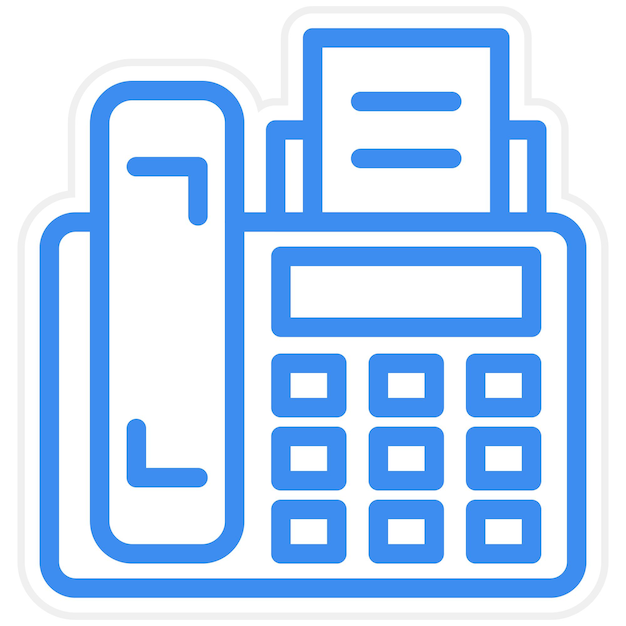 Diseño vectorial del estilo del icono de la máquina de fax
