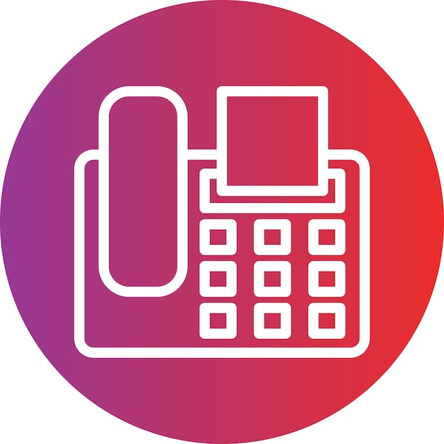 Diseño vectorial del estilo del icono de la máquina de fax