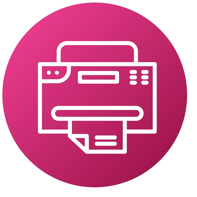 Diseño vectorial del estilo del icono de la máquina de fax