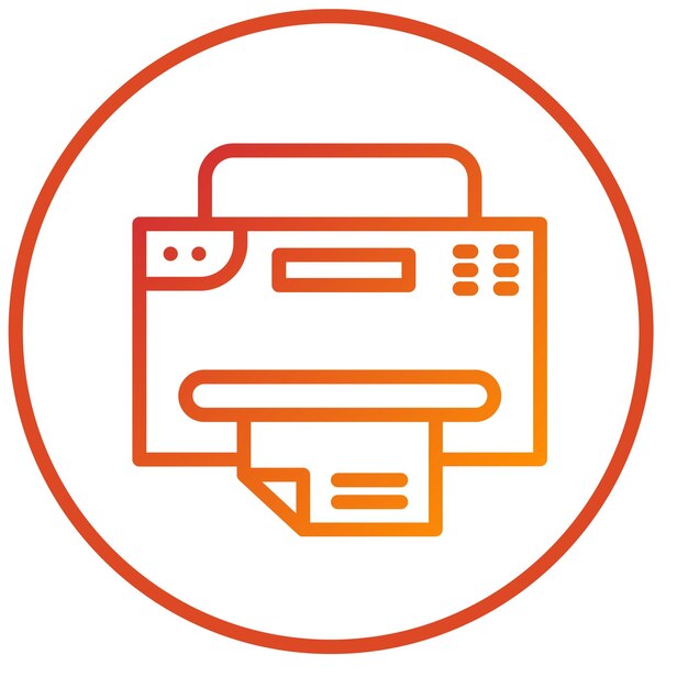 Diseño vectorial del estilo del icono de la máquina de fax