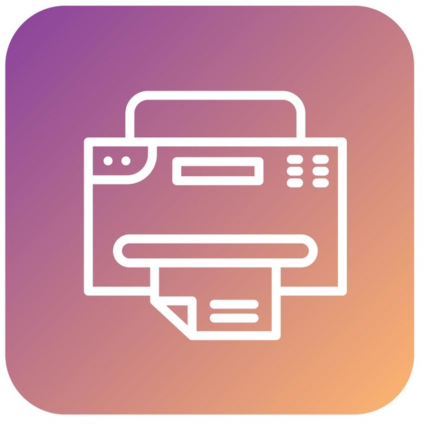 Diseño vectorial del estilo del icono de la máquina de fax