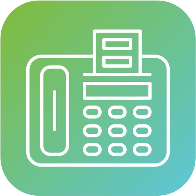 Diseño vectorial del estilo del icono de la máquina de fax