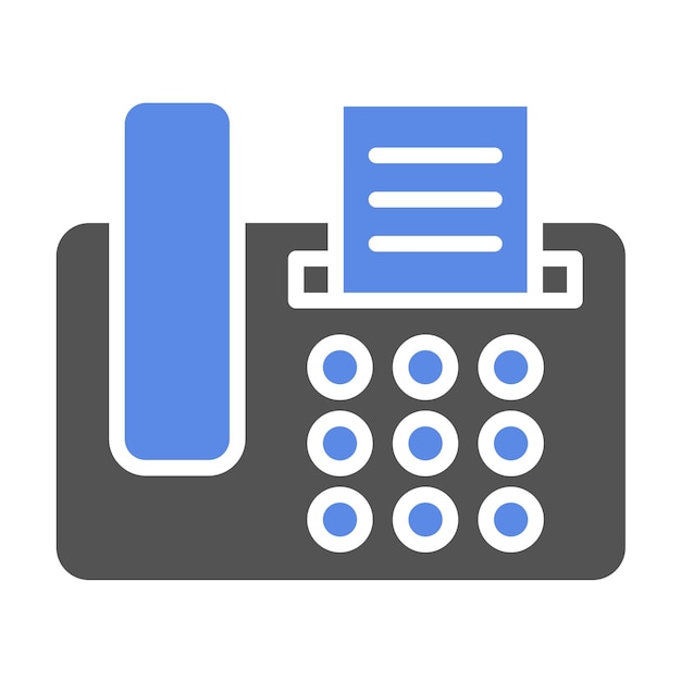 Diseño vectorial del estilo del icono de la máquina de fax