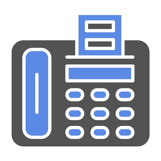 Diseño vectorial del estilo del icono de la máquina de fax