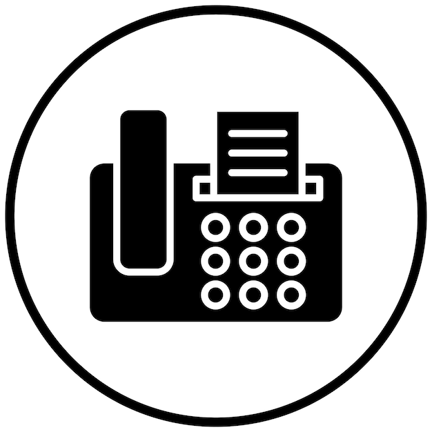 Diseño vectorial del estilo del icono de la máquina de fax