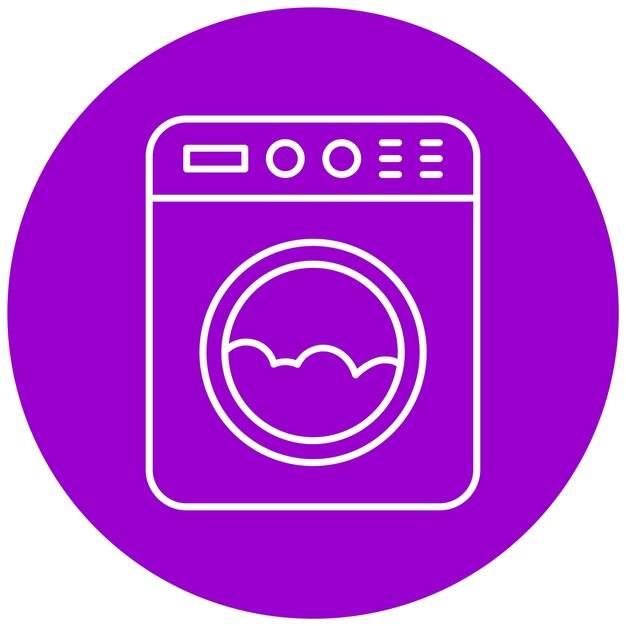 Diseño vectorial Estilo del icono de la máquina de lavar
